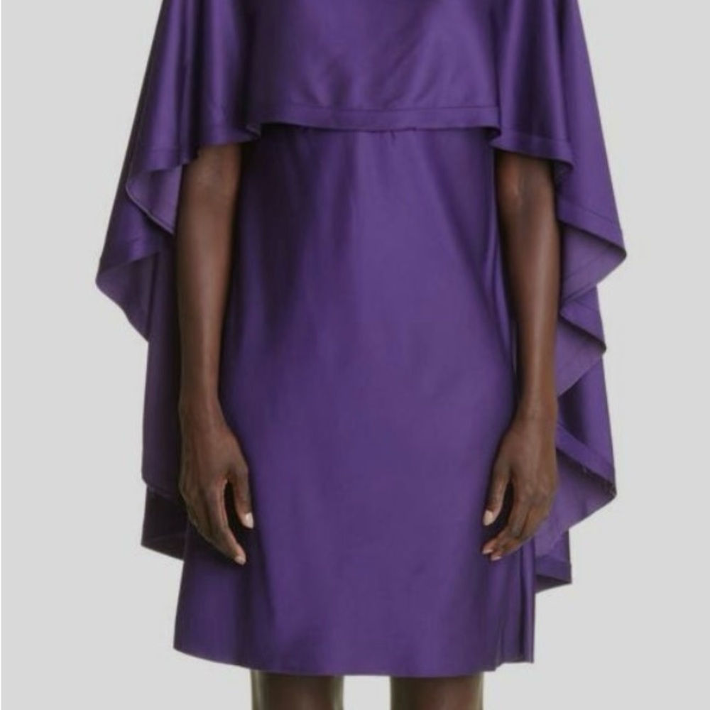 $1595 Jason Wu Collection Women's Purple Cape Overlay Sheath Dress